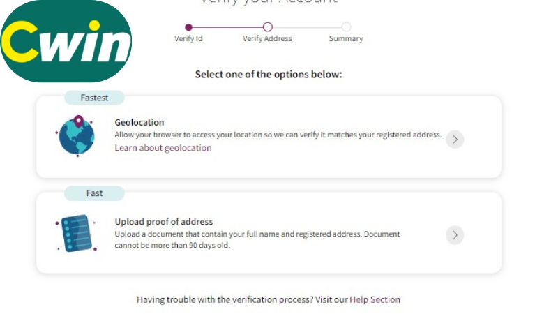 Hướng dẫn thực hiện việc xác minh tài khoản trên nền tảng Cwin